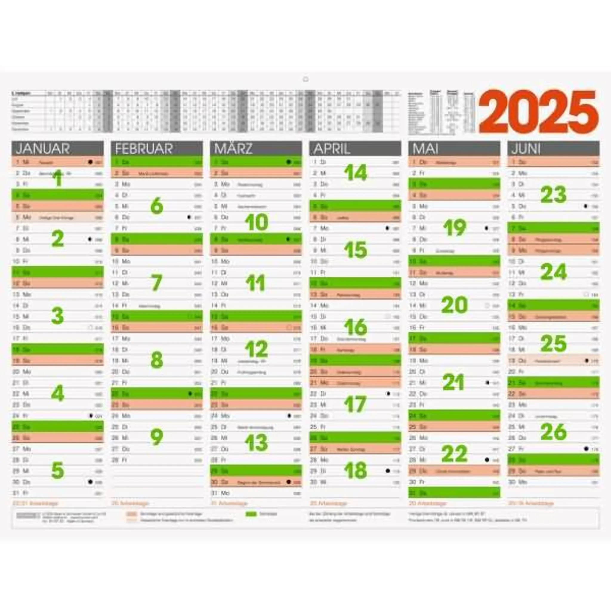 2025 Brunnen Tafelkalender 65X50Cm 1S/6Monate | Kaufland.de | Brunnen Kalender 2025