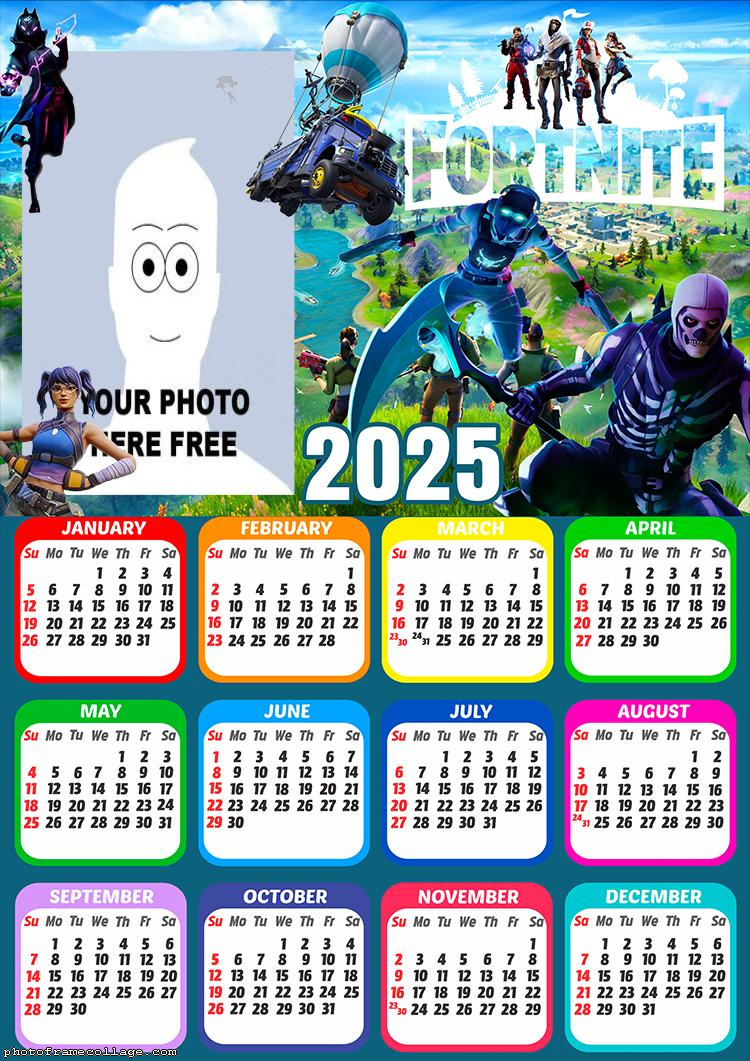 Calendar 2025 Fortnite Frame Collage | Picture Frame | Fortnite Kalender 2025