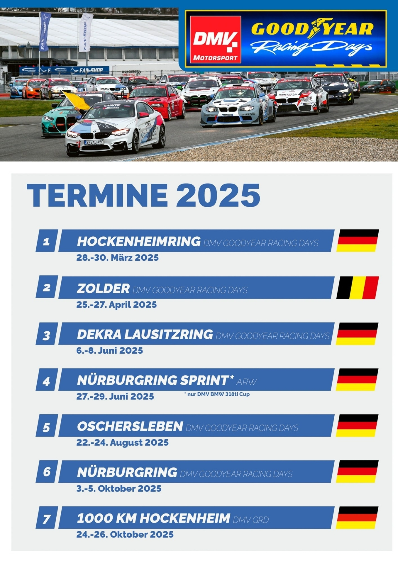 Dmv Goodyear Racing Days: Kalender 2025 - Deutscher Motorsport | Dtm 2025 Kalender