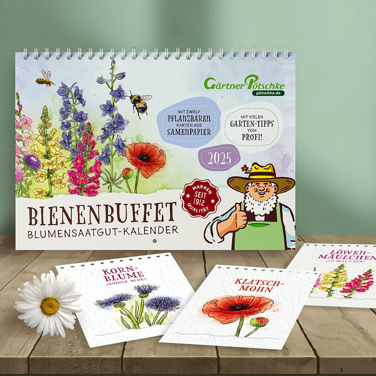 Einpflanzbarer Blumensaatgut-Kalender - Bienenbuffet Online Kaufen | Einpflanzbarer Kalender 2025