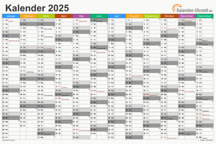 Kalender 2025 Online