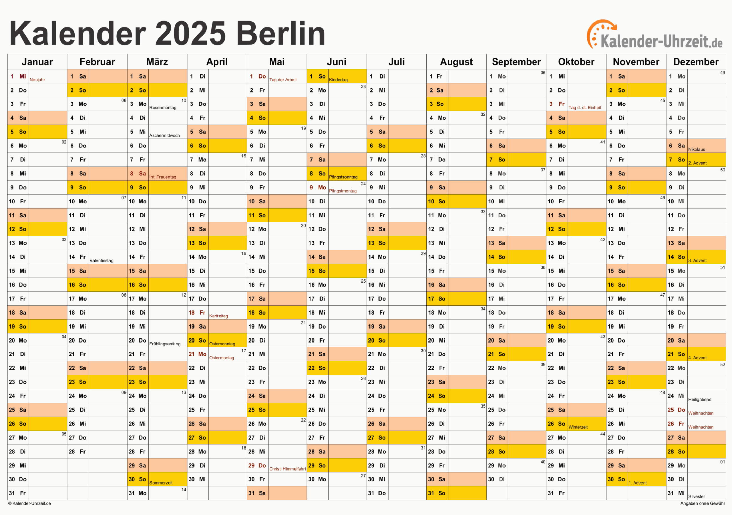 Feiertage 2025 Berlin + Kalender | Feiertage 2025 Berlin Kalender