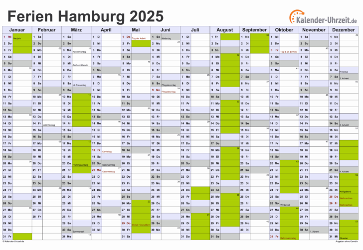 Kalender Hamburg 2025