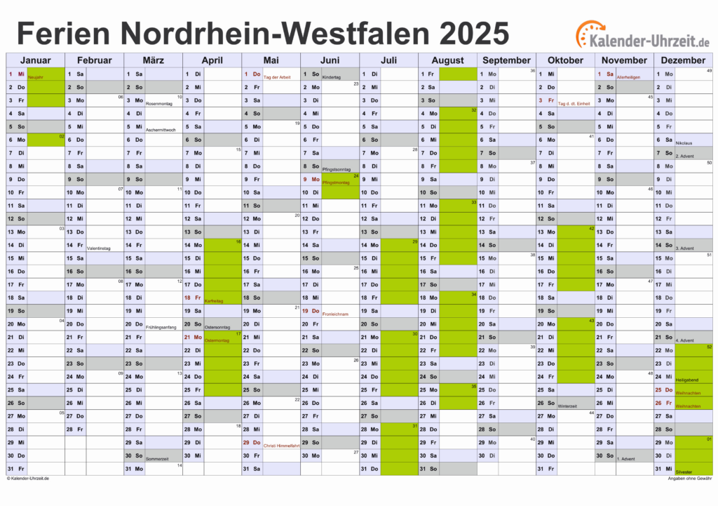 Kalender 2025 Nrw Mit Feiertagen - Kalender 2025 Bildidee 