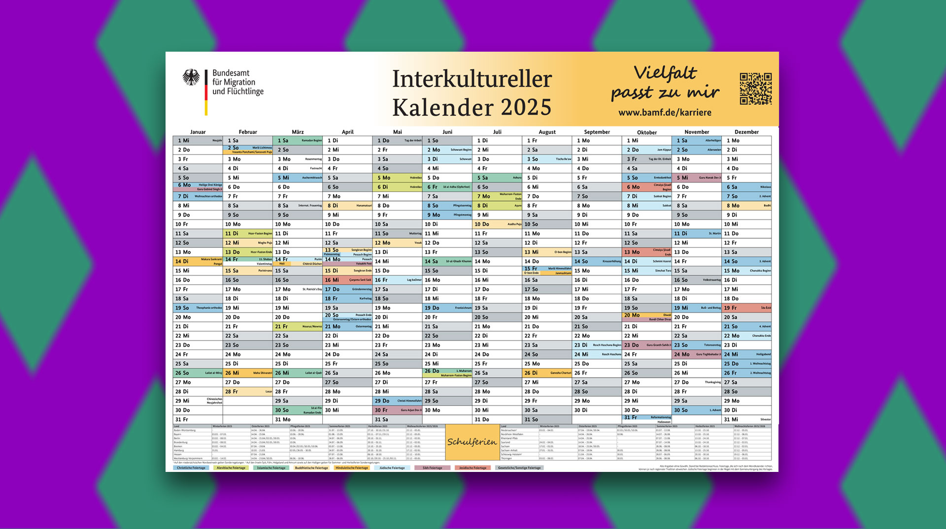 Interkultureller Kalender 2025: Alle Religiösen Feiertage Auf | Interkultureller Kalender 2025