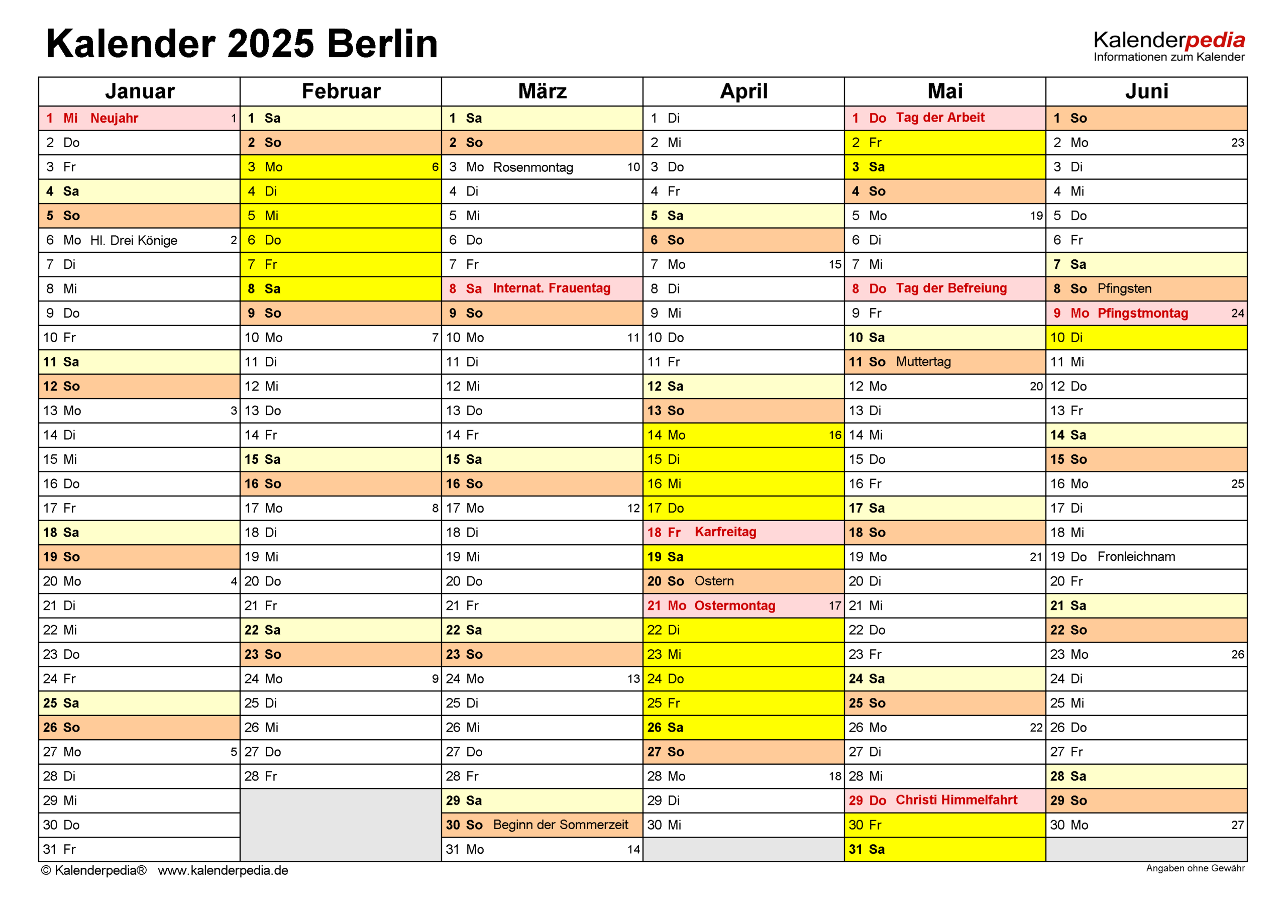 Kalender 2025 Berlin: Ferien, Feiertage, Pdf-Vorlagen | Berlin Kalender 2025