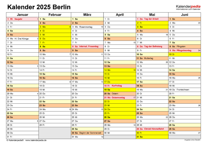 Kalender 2025 Mit Ferien Berlin Zum Ausdrucken