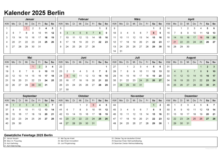 Kalender 2025 Berlin Zum Ausdrucken