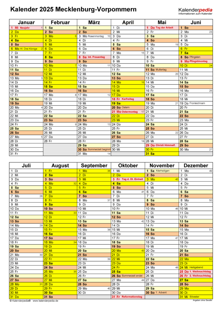 Kalender 2025 Mv Zum Ausdrucken