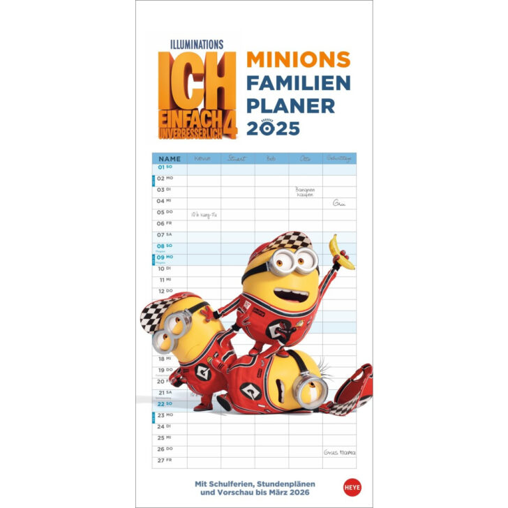 Minions Kalender 2025