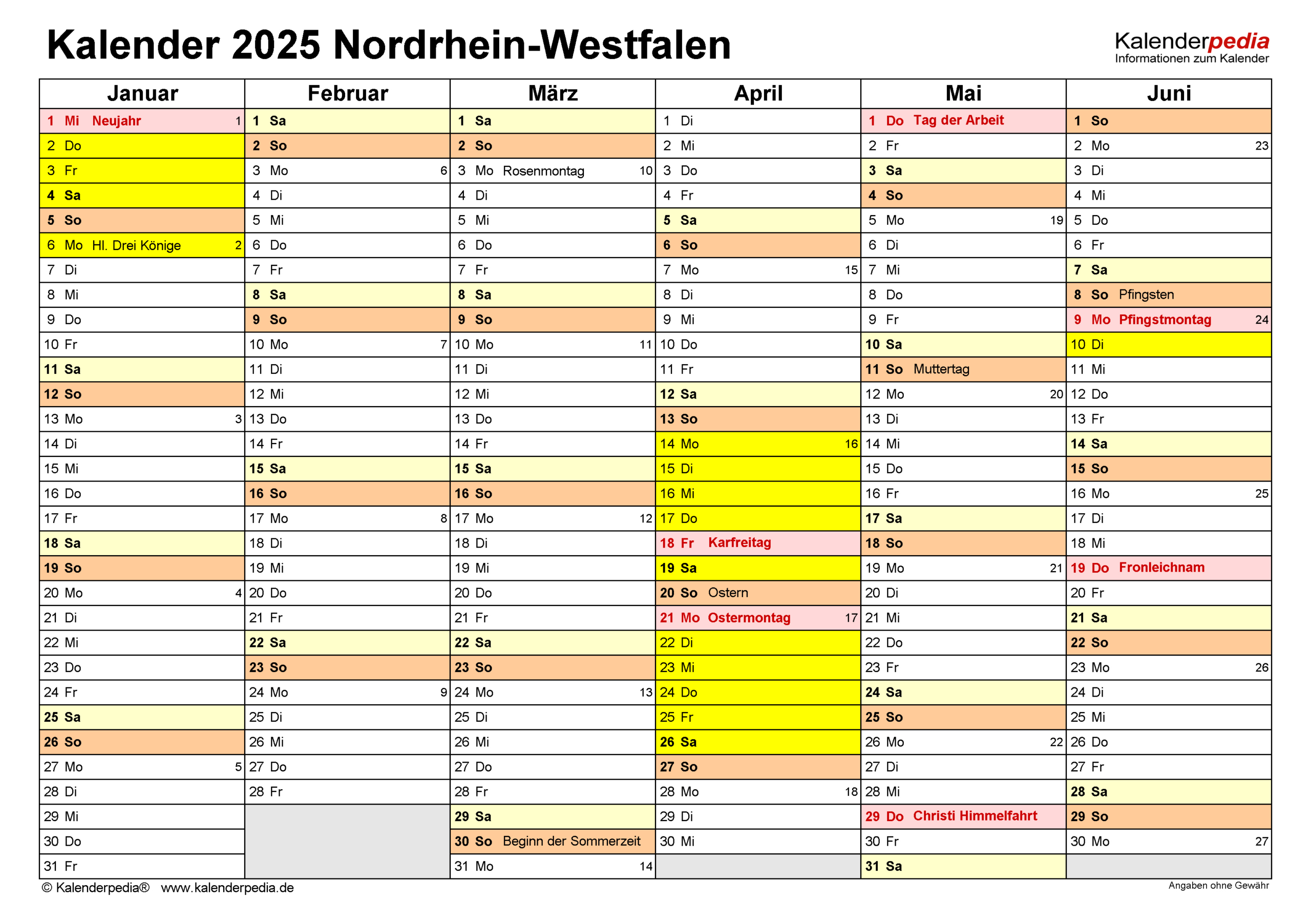 Kalender 2025 Nrw: Ferien, Feiertage, Pdf-Vorlagen | Ausdrucken Kalender 2025 Nrw