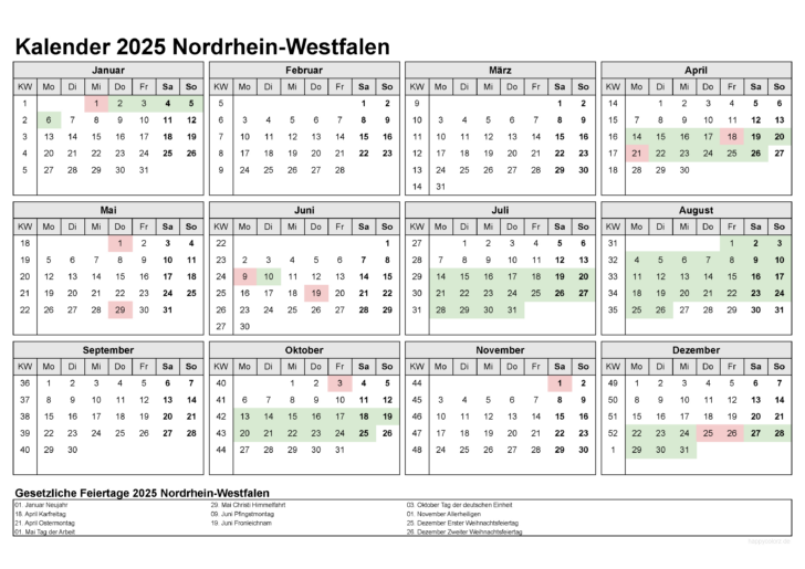 Feiertage Nrw 2025 Kalender