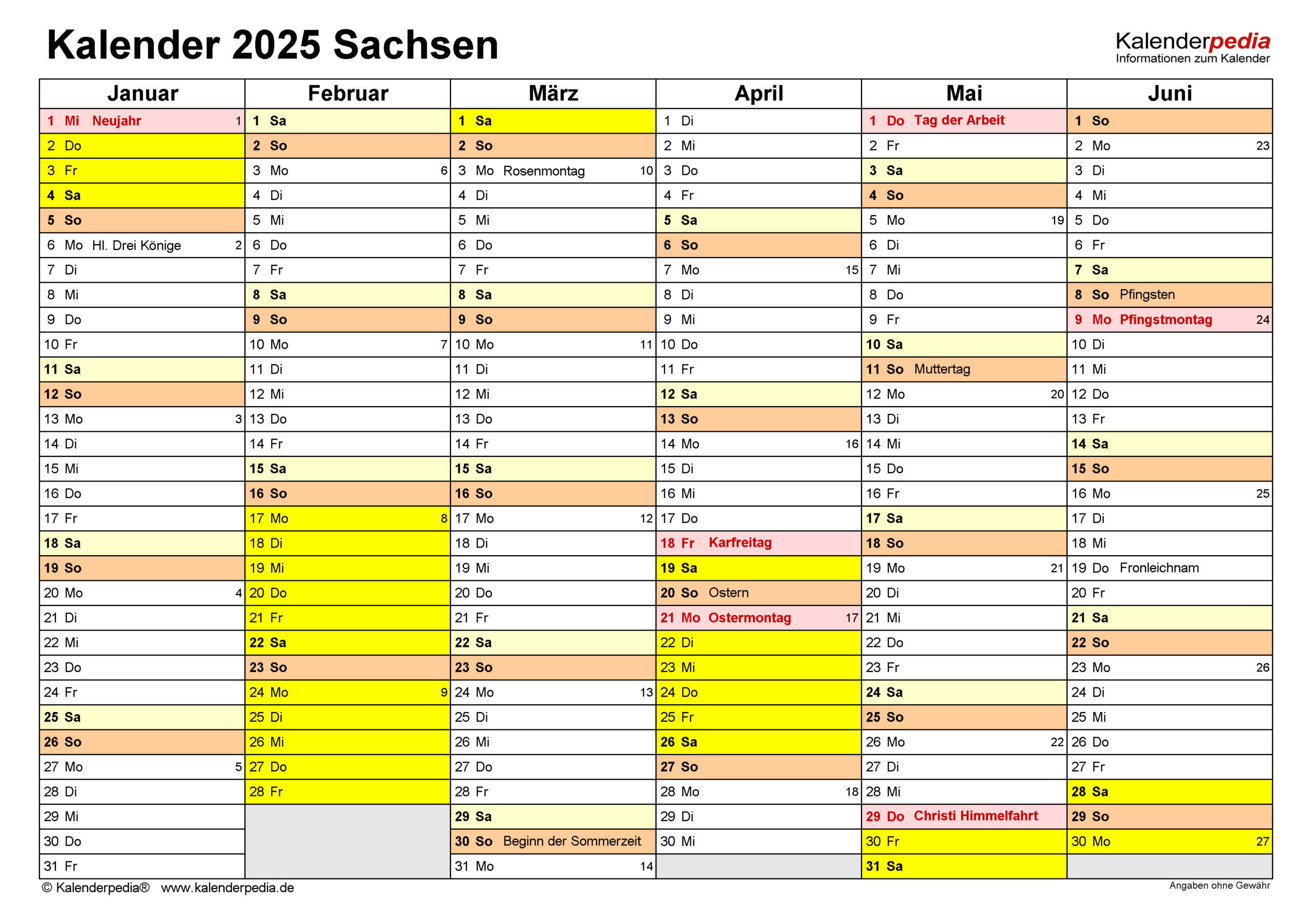 Kalender 2025 Sachsen: Ferien, Feiertage, Pdf-Vorlagen | Kalender 2025 Mit Ferien Sachsen