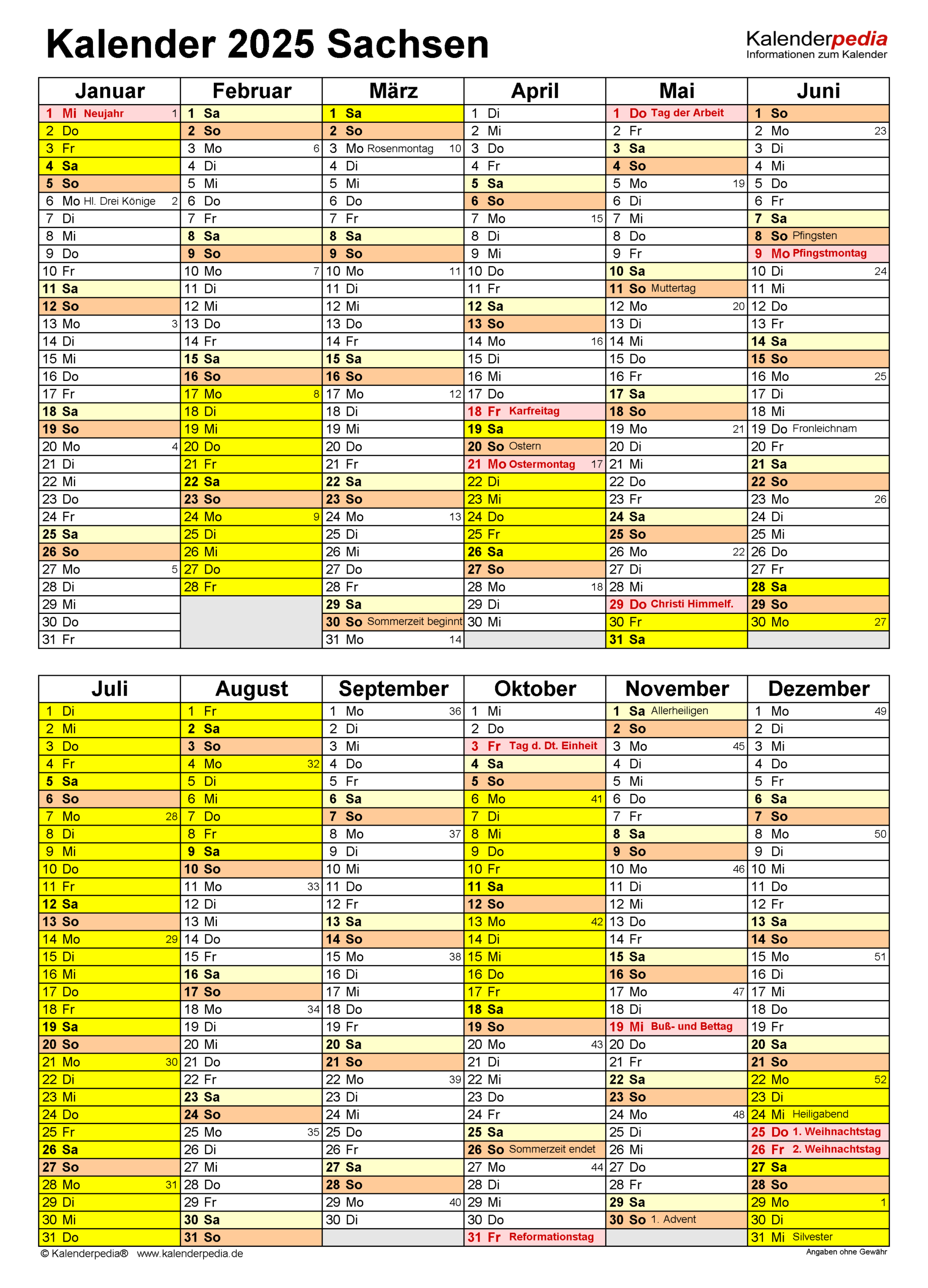 Kalender 2025 Sachsen: Ferien, Feiertage, Pdf-Vorlagen | Kalender 2025 Sachsen Zum Ausdrucken