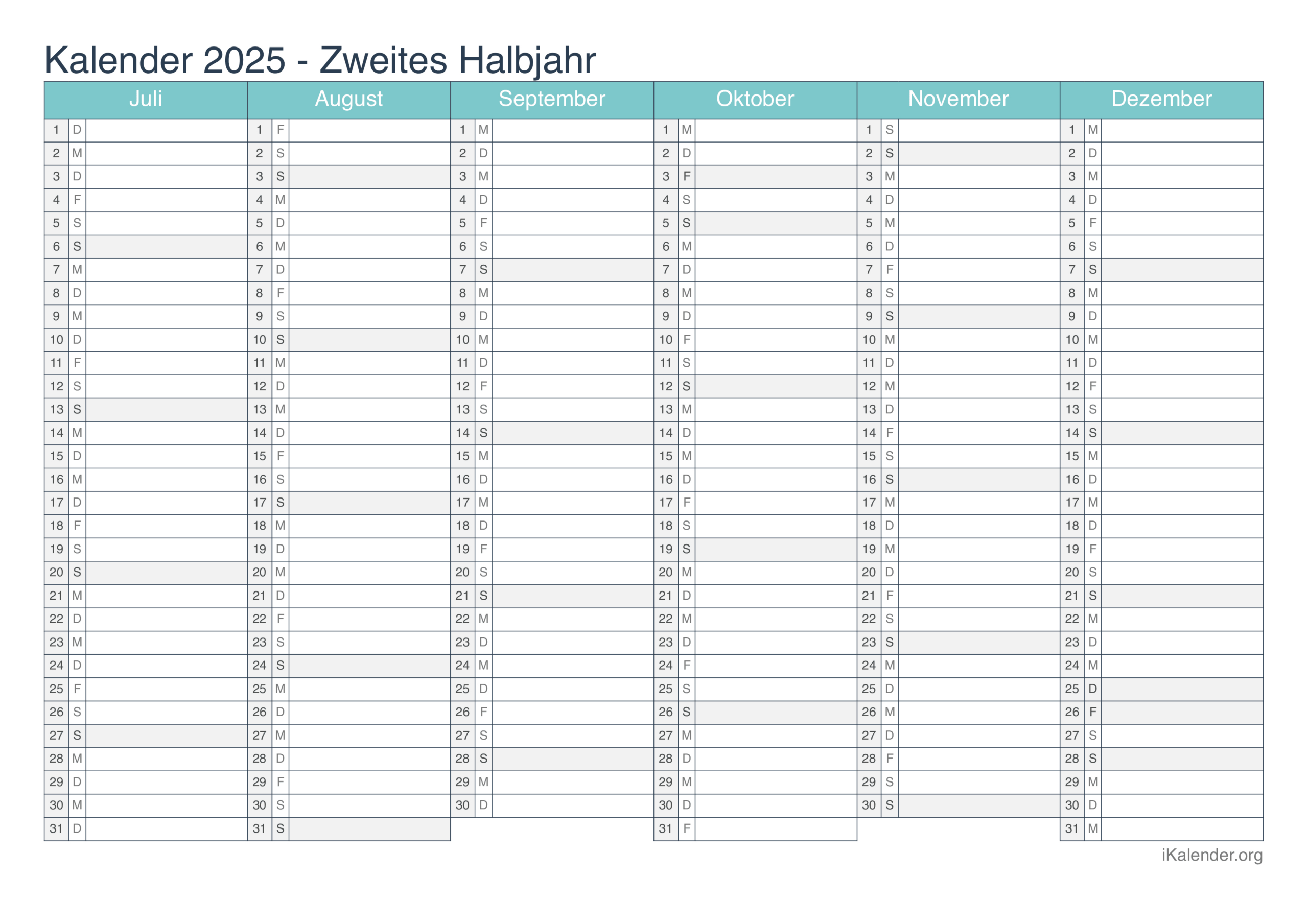 Kalender 2025 Zum Ausdrucken | Kalender 2025 Druck