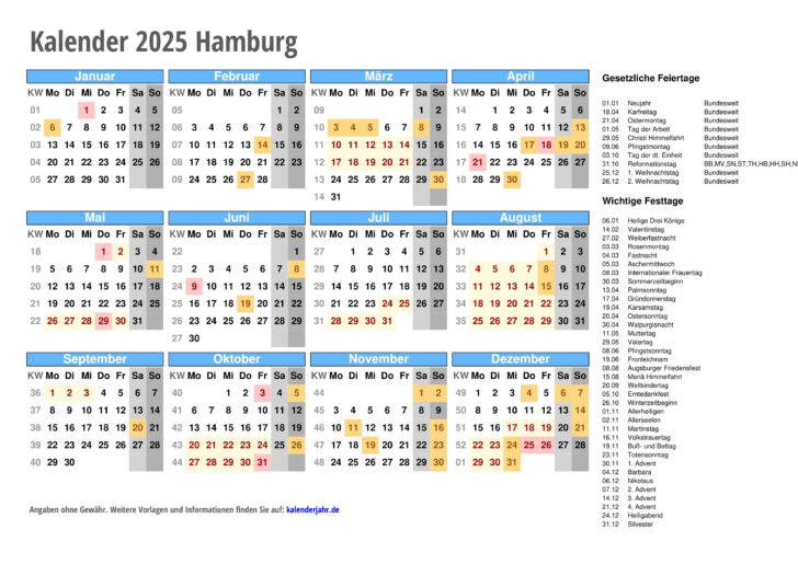 Kalender 2025 Mit Ferien Zum Ausdrucken