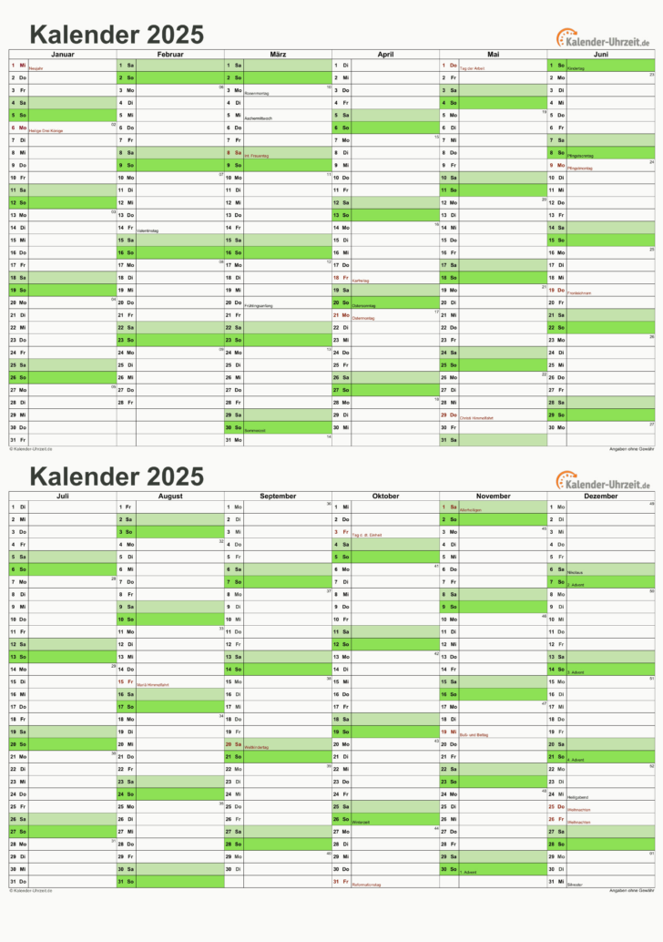 Kalender 2025 A5