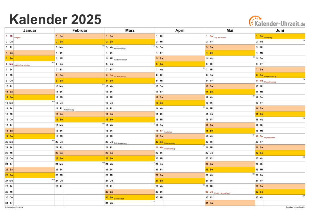  Kalender 2025 Kostenlos Drucken - Kalender 2025 Bildidee 