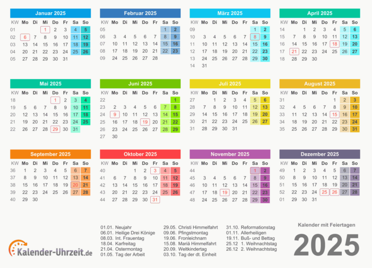 Kalender 2025 Zum Ausdrucken Kostenlos