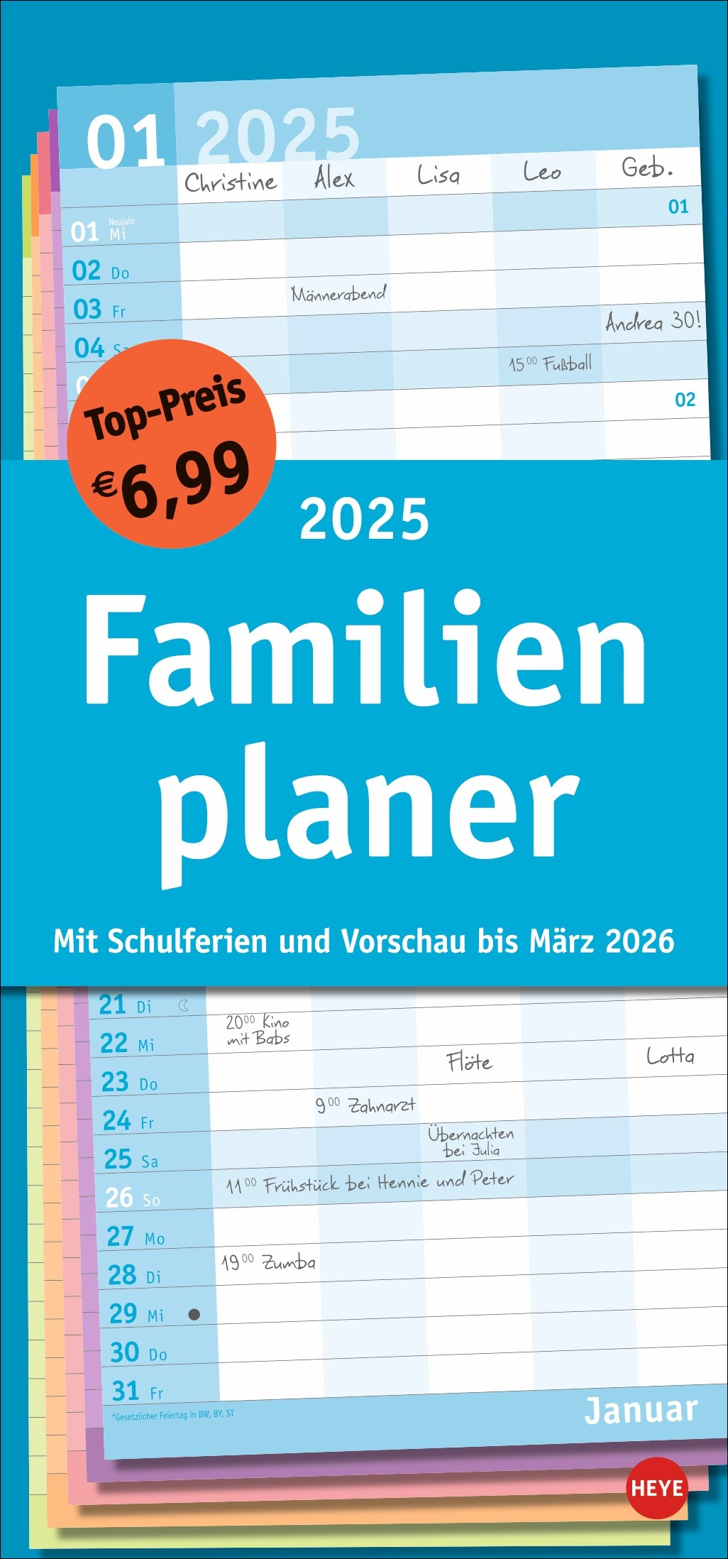 Kalender Basic Familienplaner 2025 Online Kaufen | Heye Kalender 2025