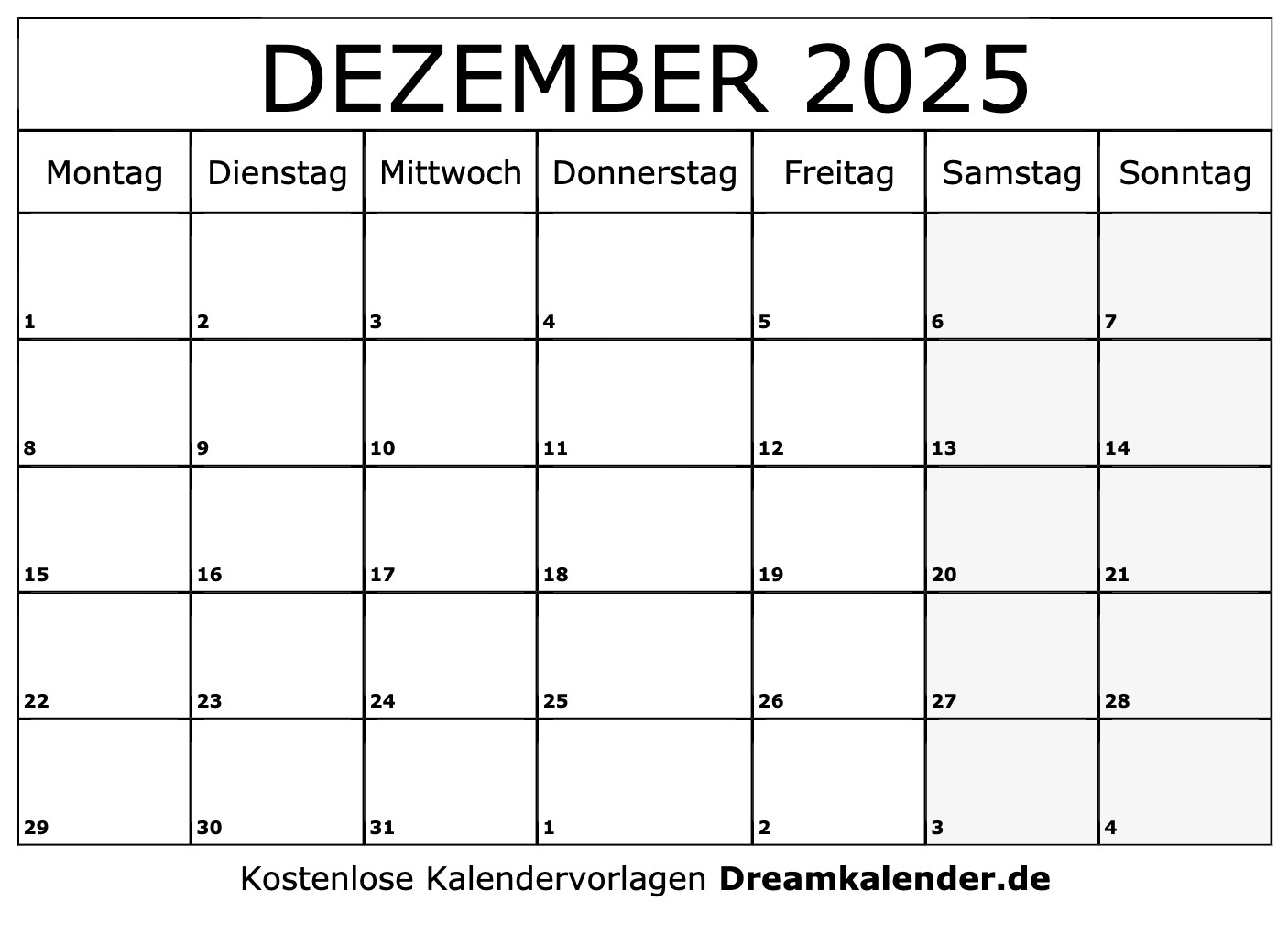 Kalender Dezember 2025 | Kalender Dezember 2025