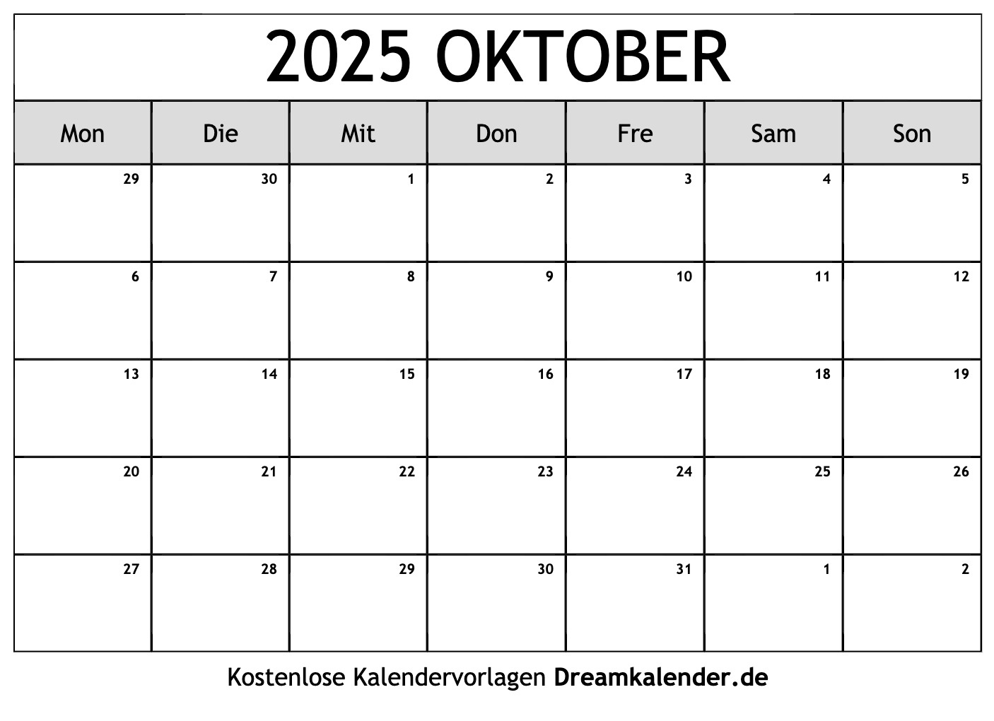 Kalender Oktober 2025 | Kalender Oktober 2025