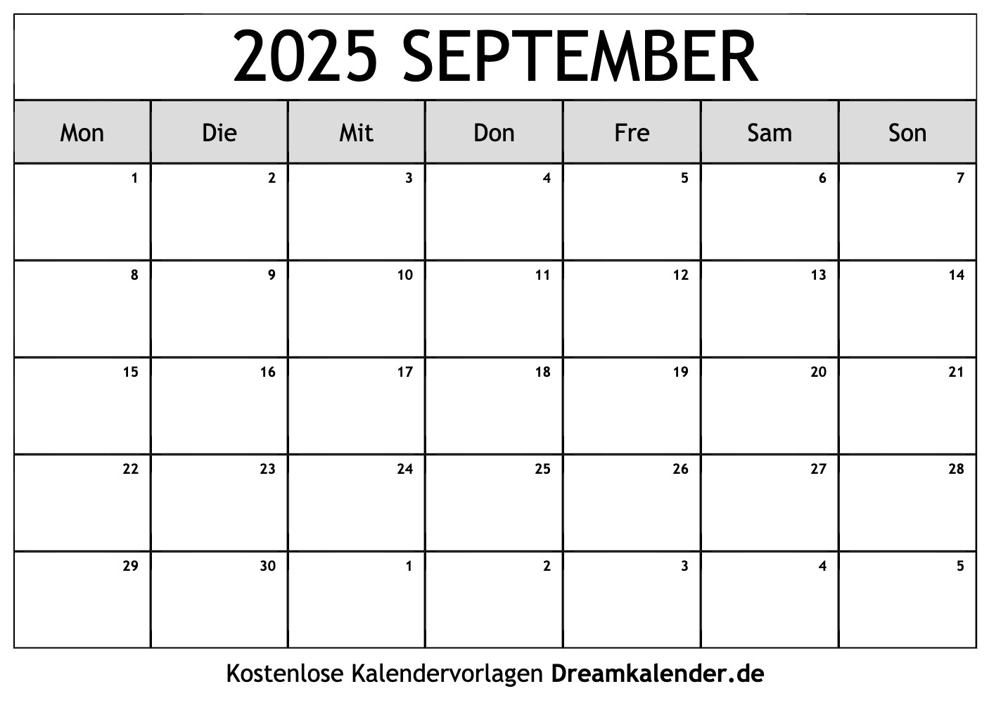 Kalender September 2025 | September 2025 Kalender