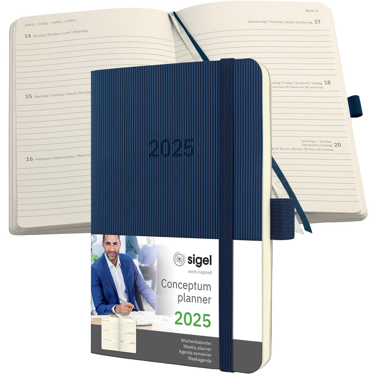 Sigel C2533 - Terminplaner Wochenkalender Conceptum 2025, Ca. A6 | Conceptum Kalender 2025