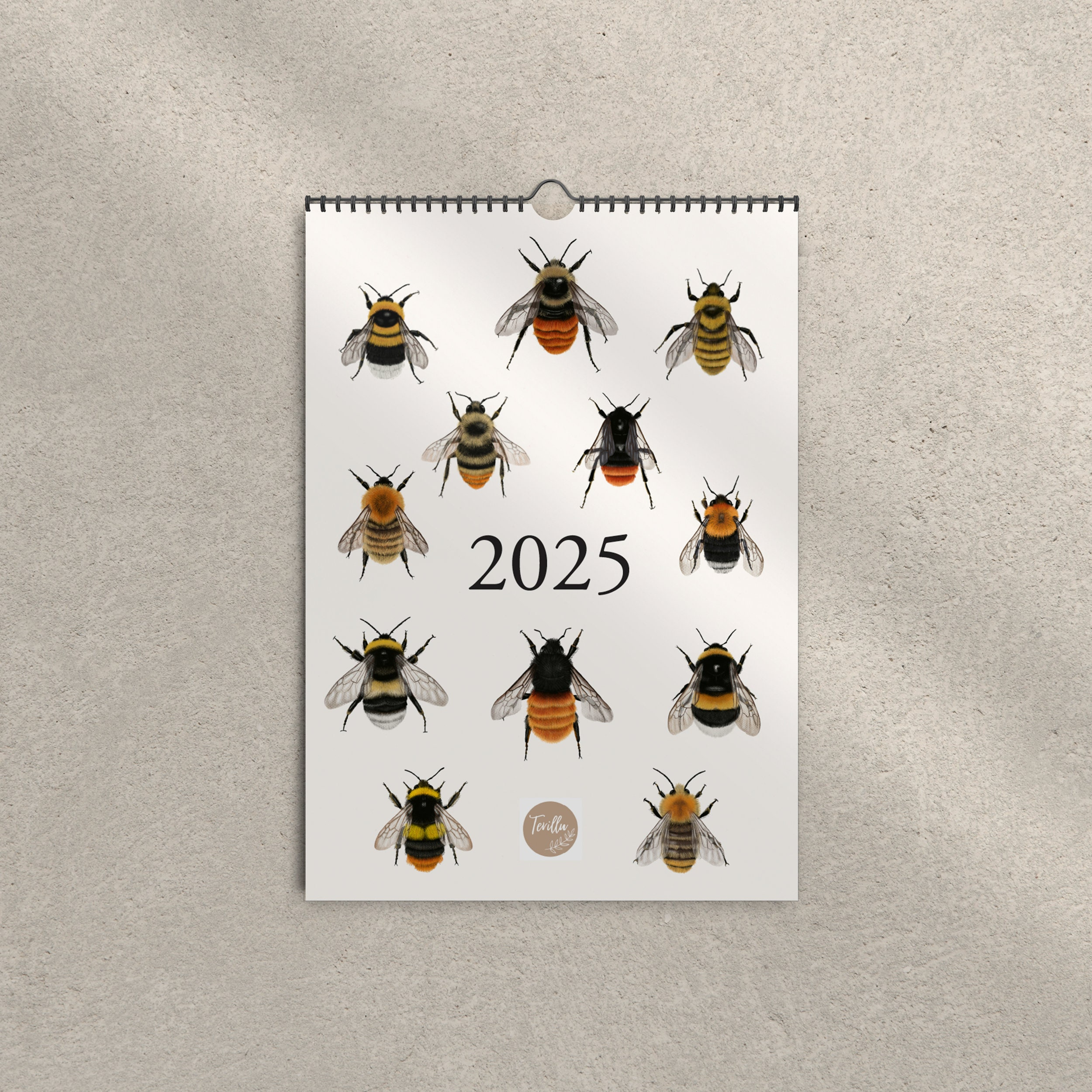 Wandkalender 2025, Hummel Kalender, Kalender A3, Geschenk | Hummel Kalender 2025