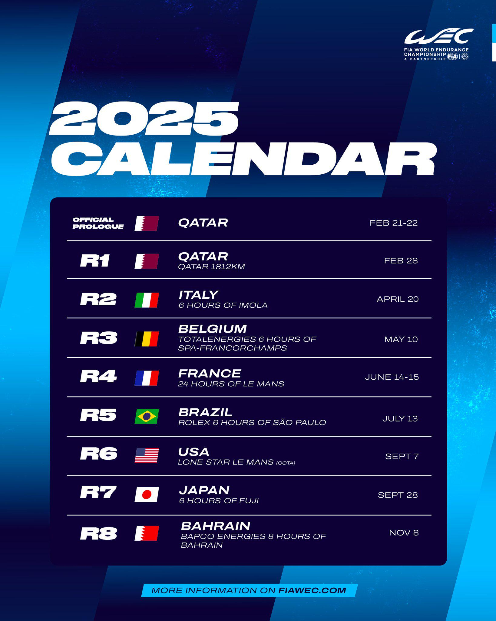 Your Fia Wec 2025 Calendar : R/Wec | Wec Kalender 2025