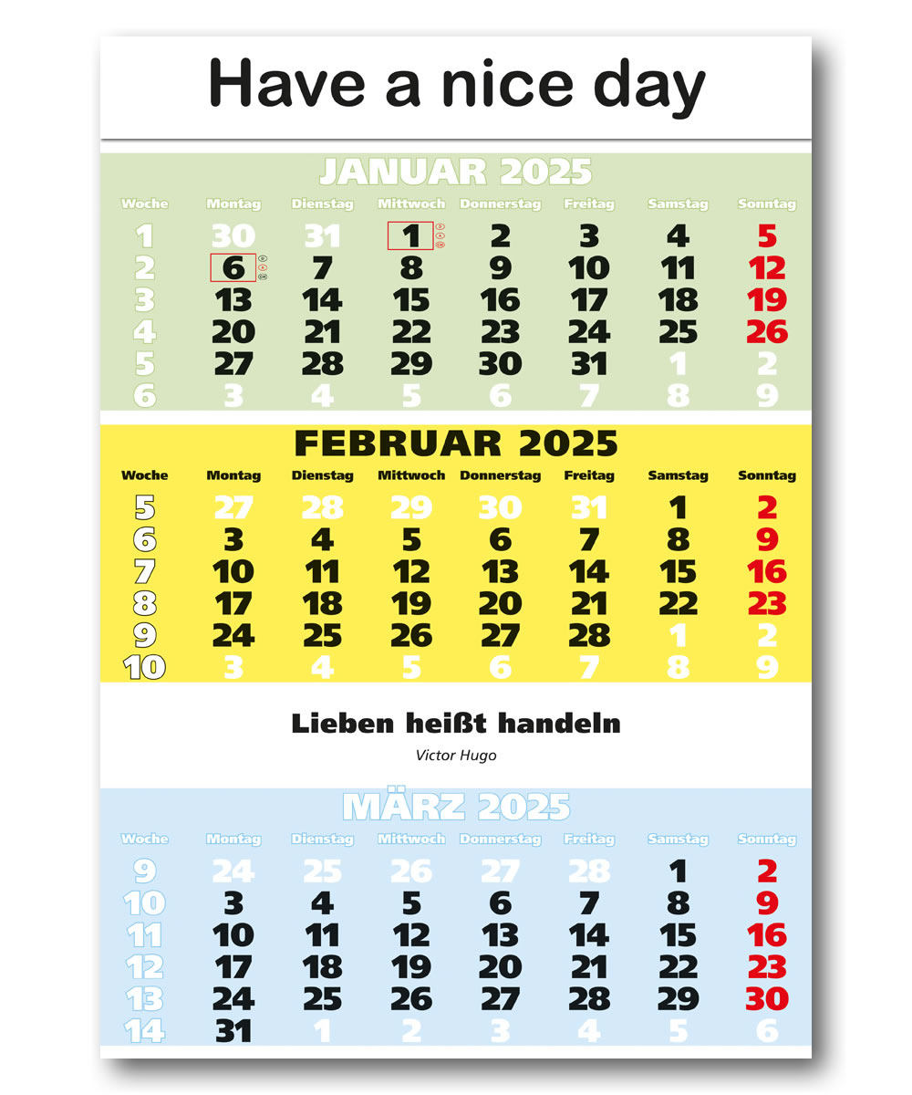 Impuls 3-Monatsspruch Kalender 2025 Leitspruch Zitate | Februar Sprüche Kalender 2025