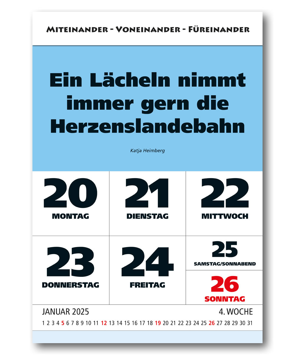 Impuls-Wochenspruch Kalender 2025* | Februar Sprüche Kalender 2025