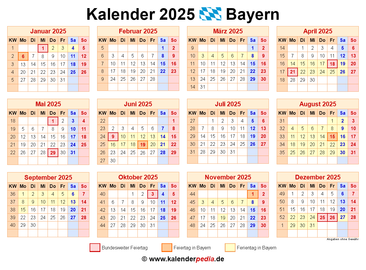 Kalender 2025 Bayern: Ferien, Feiertage, Pdf-Vorlagen | Kalender Februar 2025 Bayern