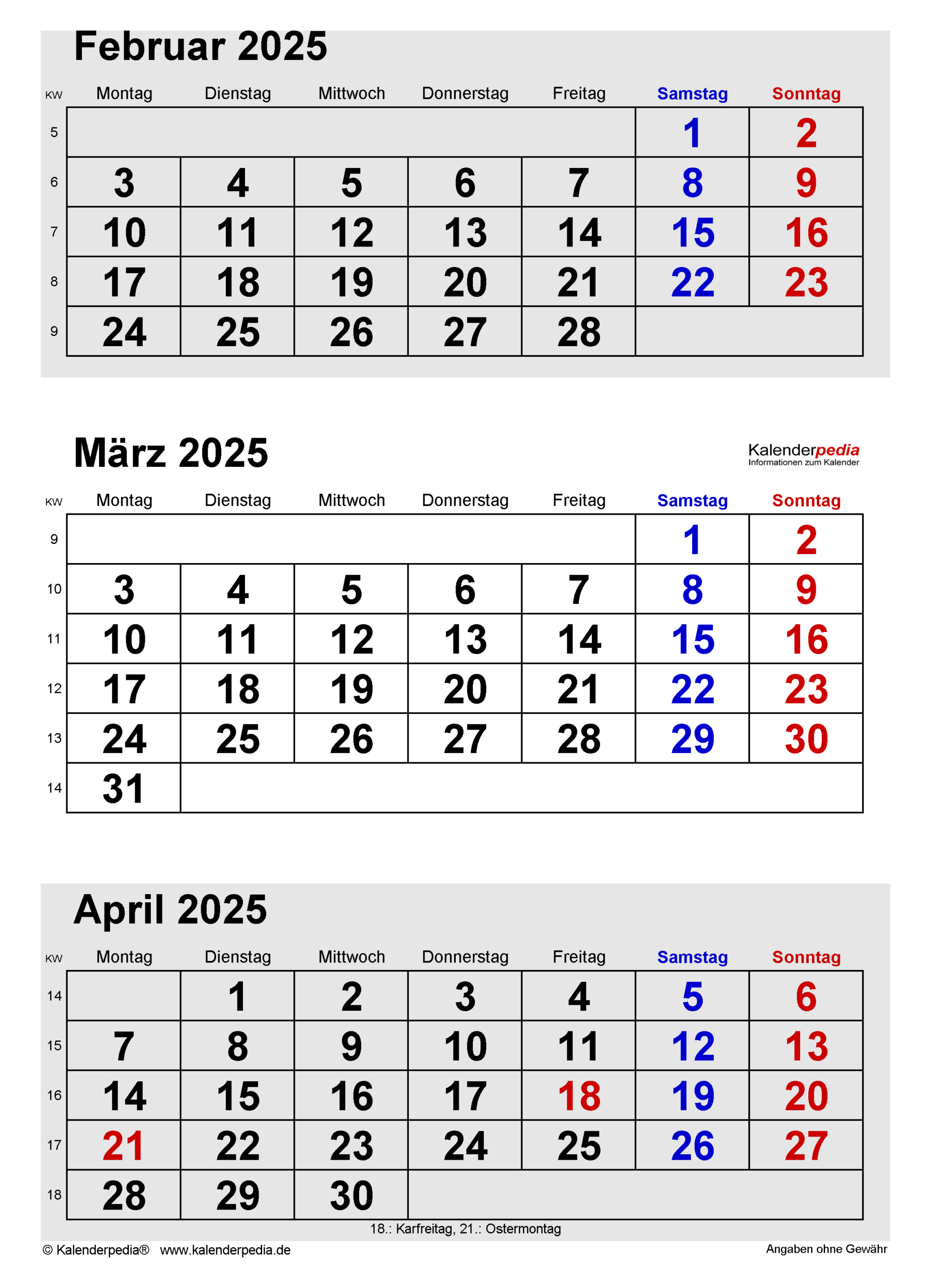 Kalender März 2025 Als Pdf-Vorlagen | Kalender 2025 Februar März April