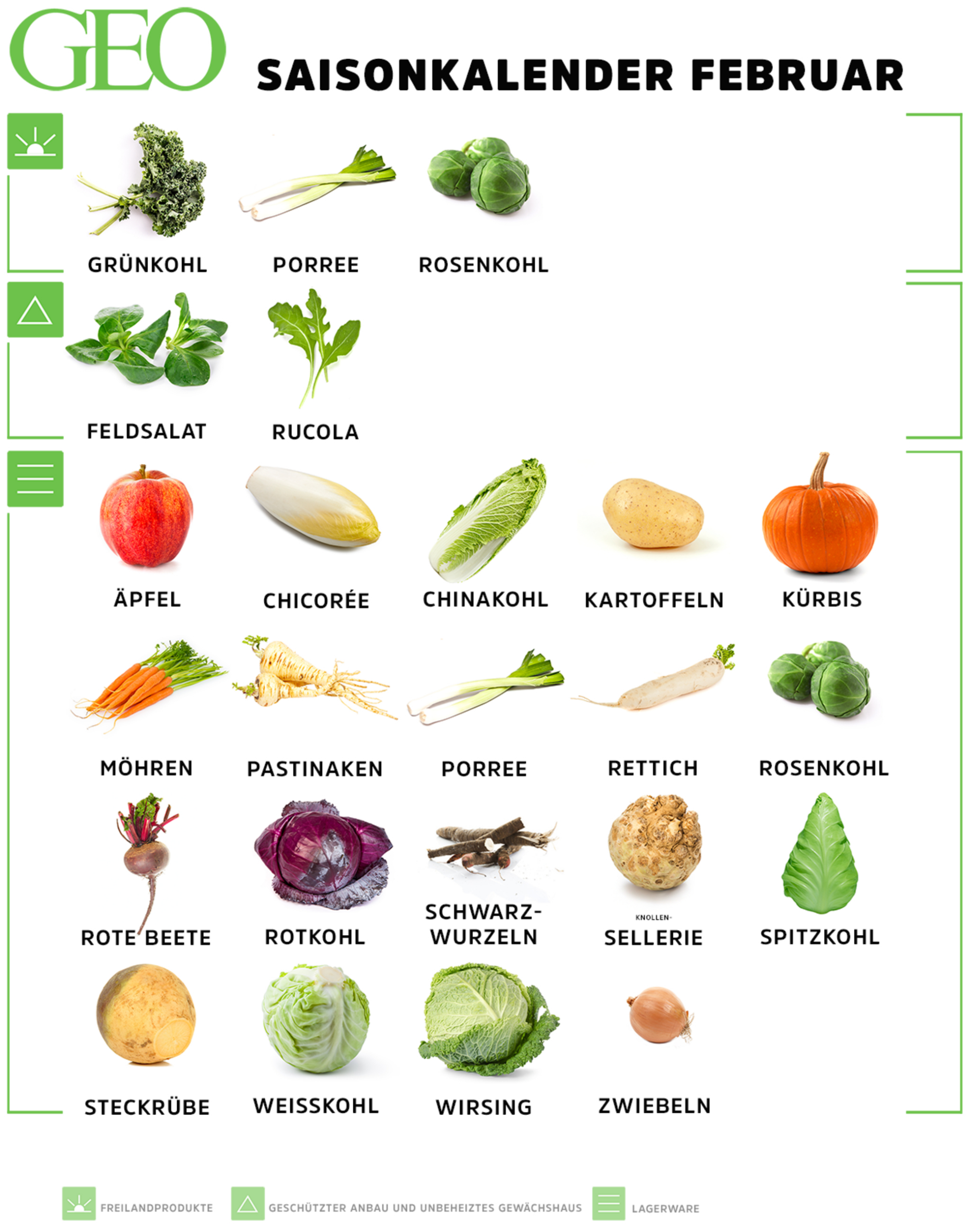 Saisonkalender Februar: Saisonales Obst &amp;amp; Gemüse - [Geo] | Gemüse Kalender Februar 2025