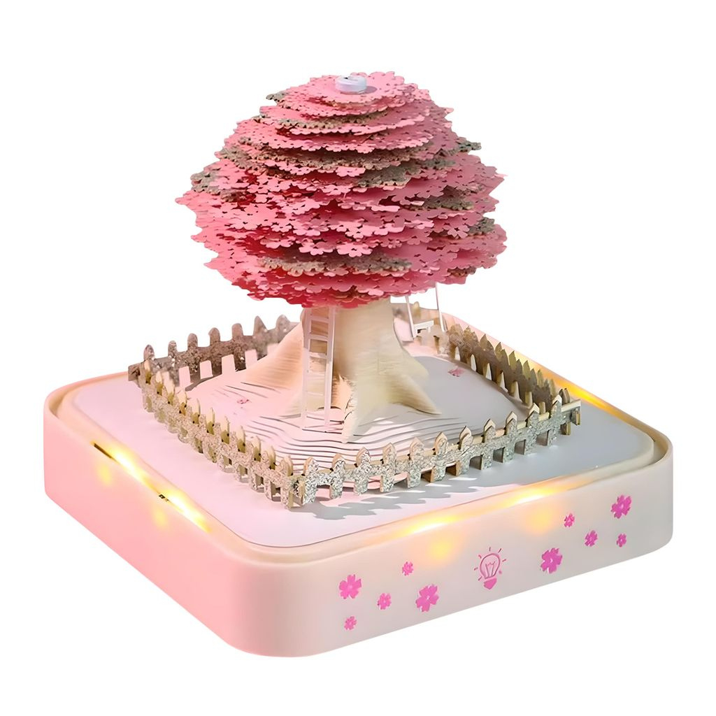 3D-Abreißkalender 2026 - Kreativer Papierskulptur-Kalender Mit  Led-Beleuchtung, Notizblock Und Akryl-Ständer Für Büro &amp;amp; Zuhause | 3D Kalender 2026