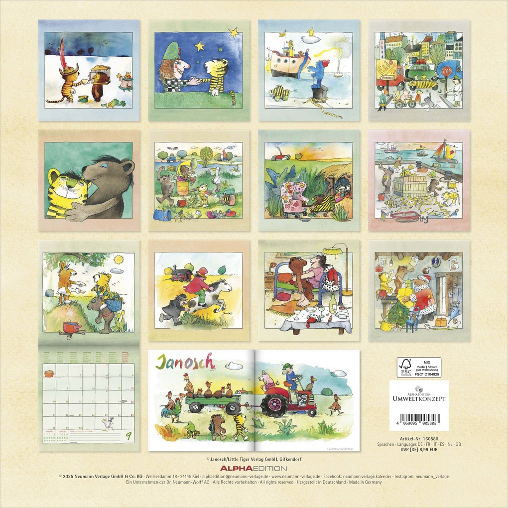 Alpha Edition - Janosch Kalender 2026 - Wandkalender 30×30 Cm (30 | Janosch Kalender 2026