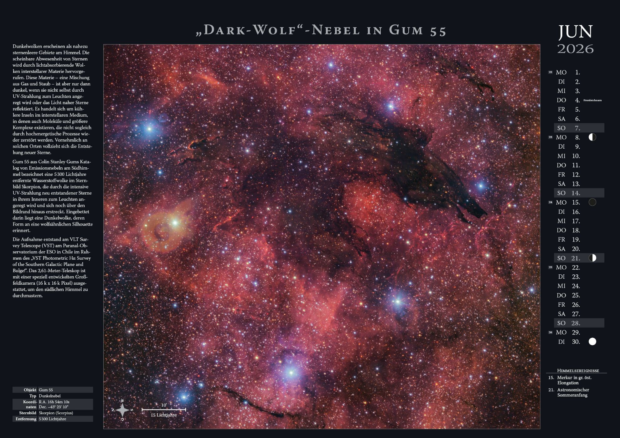 Astronomie-Verlag. Weltraum-Kalender 2026 | Orion Kalender 2026