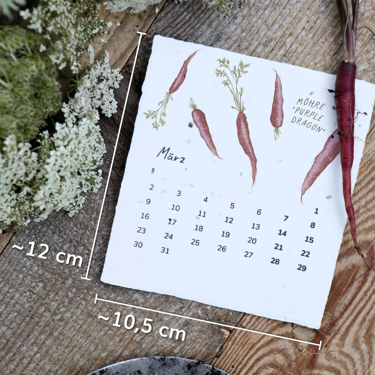 Einpflanzbarer Kalender 2026 Aus Handgemachtem Saatpapier | Der Wachsende Kalender 2026