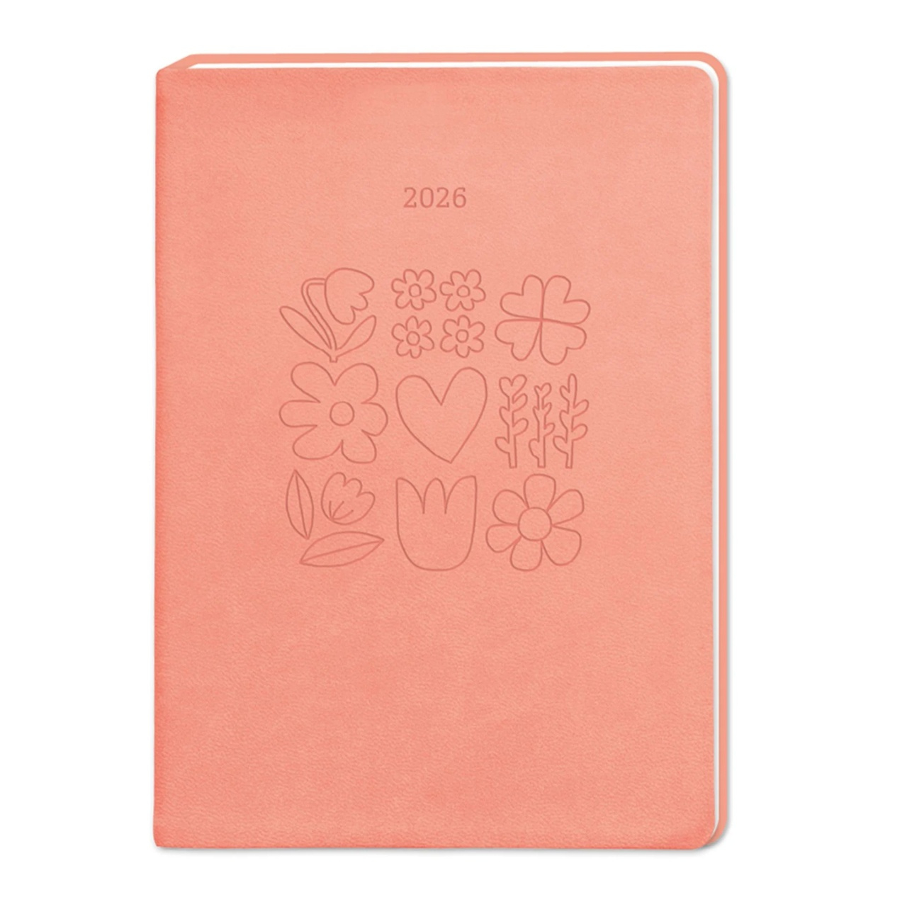 Grafik Werkstatt Terminplaner 2026 Lederlook Peach | Grafik Werkstatt Kalender 2026