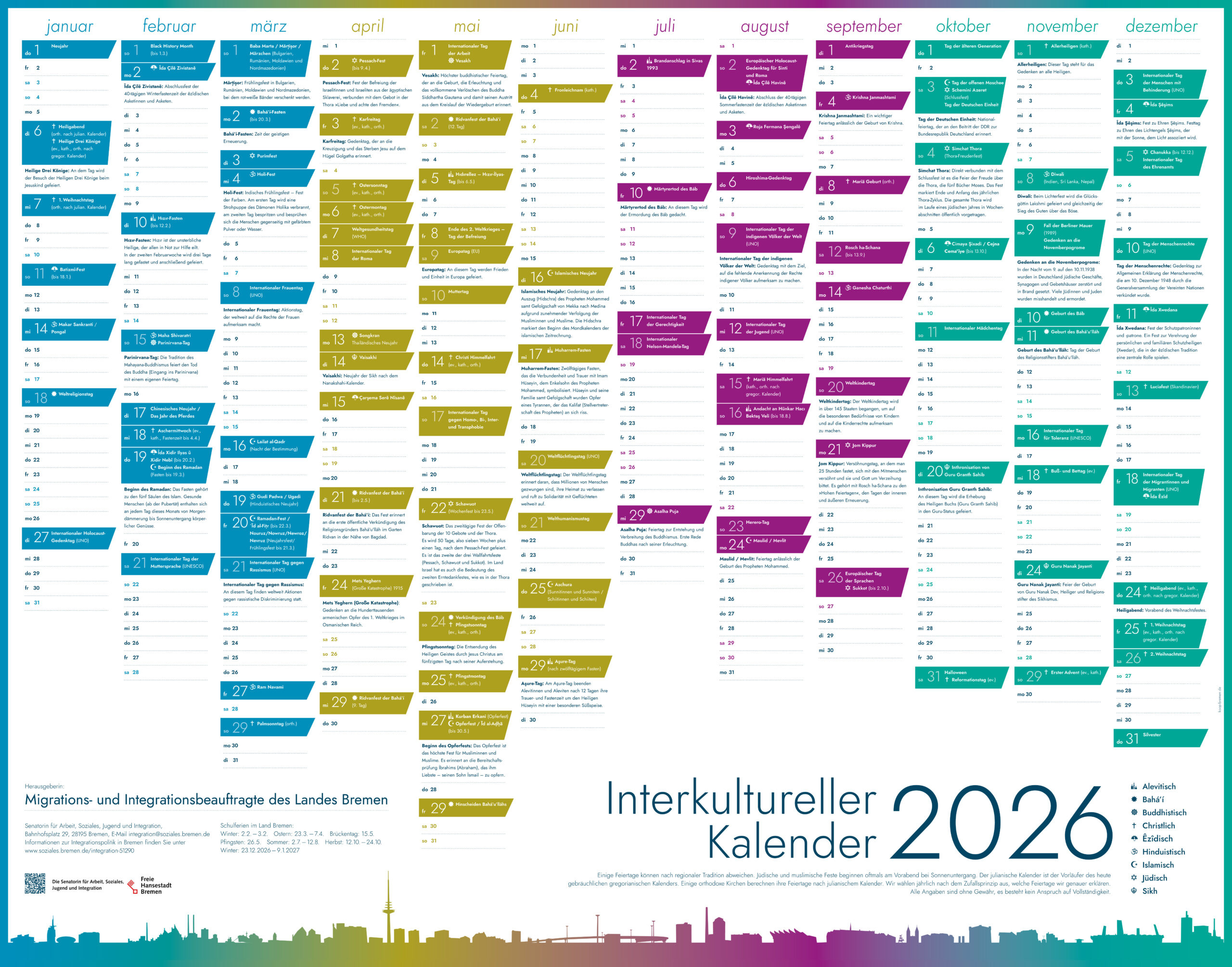 Interkultureller Kalender - Bremer Rat | Interkultureller Kalender 2026