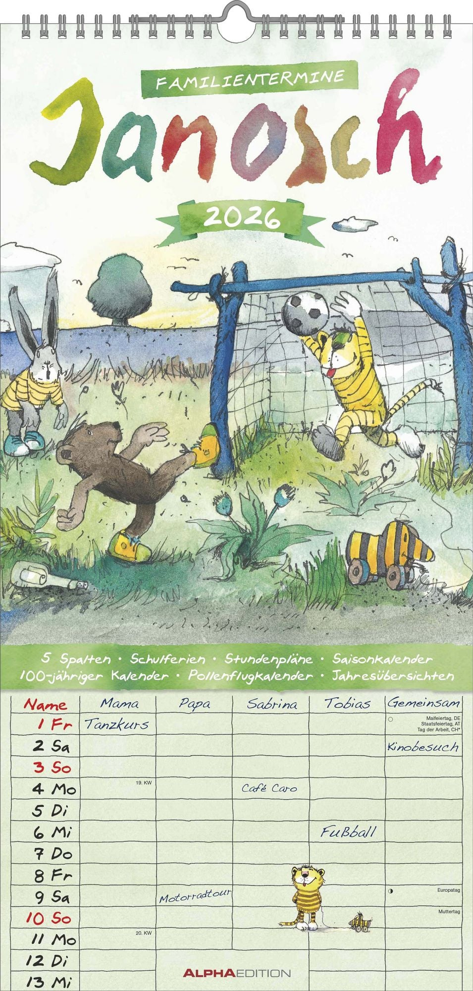 Janosch 2026 Familienplaner - Familien-Timer - Termin-Planer&amp;quot; Kaufen | Janosch Kalender 2026