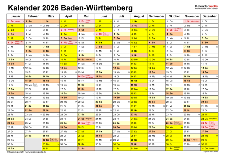 Kalender 2026 zum Drucken