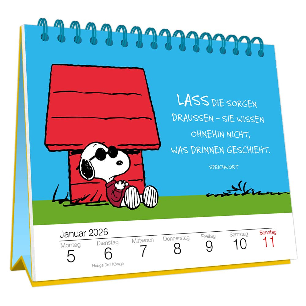 Kalender 2026: Peanuts Sorgenfrei - Lingenverlag.de | Snoopy Kalender 2026