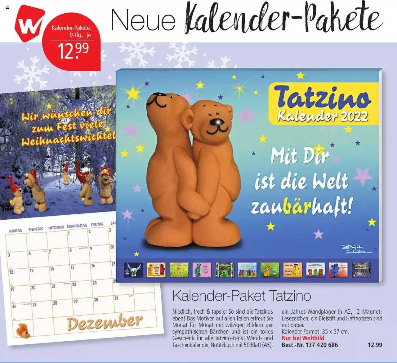 Kalender-Paket Tatzino Angebot Bei Weltbild - 1Prospekte.de | Tatzino Kalender 2026