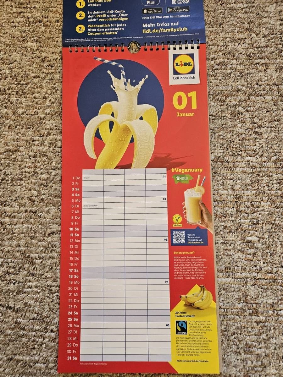 Lidl Familienplaner 2026 Wandkalender Jahreskalender | Lidl Kalender 2026 Kostenlos