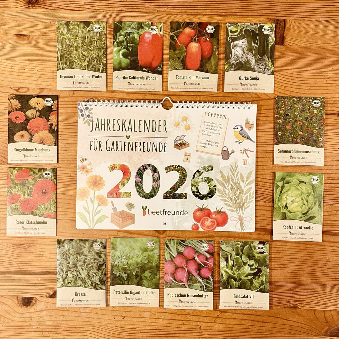 Wachsender Bio-Saatgut-Kalender 2026 (Mit 12 Samentüten | Der Wachsende Kalender 2026